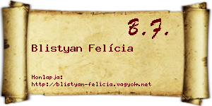 Blistyan Felícia névjegykártya