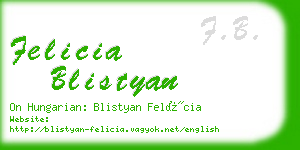 felicia blistyan business card